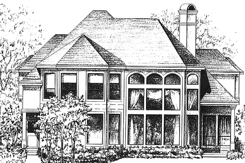 Dream House Plan - Exterior - Rear Elevation for European House Plan #1021-7 - 4 bed, 3.5 bath