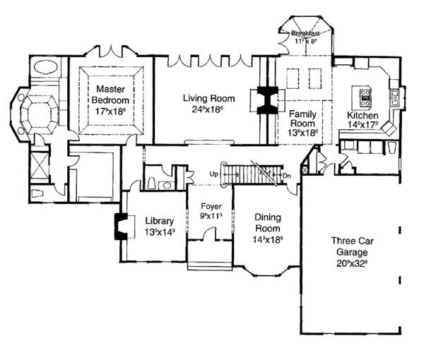 Architectural House Design - Traditional Floor Plan - Main Floor Plan #429-133