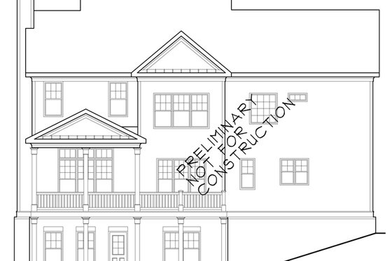 Exterior - Rear Elevation for Traditional House Plan #927-940 - 4 bed, 3.5 bath