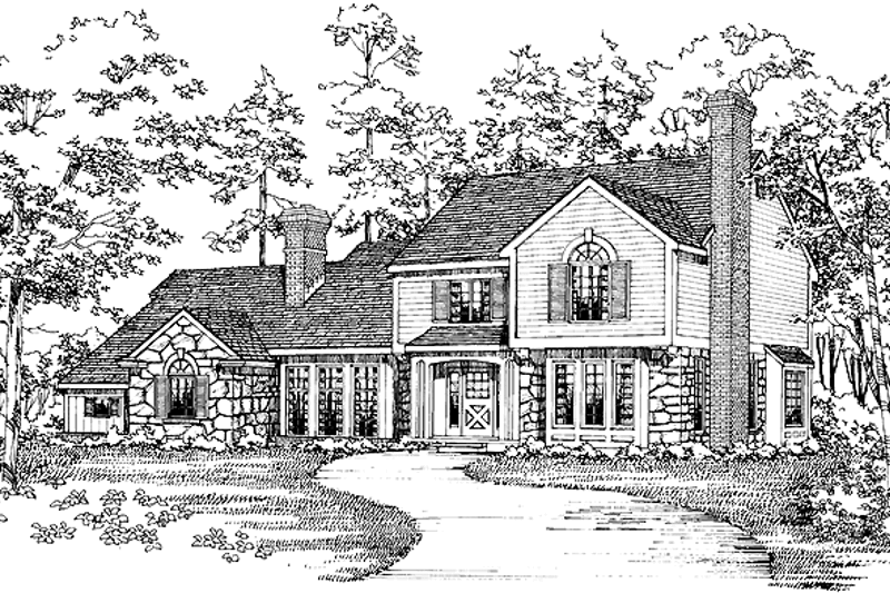 Architectural House Design - Country Exterior - Front Elevation Plan #72-867