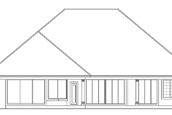 Exterior - Rear Elevation for Mediterranean House Plan #930-342 - 3 bed, 2.5 bath