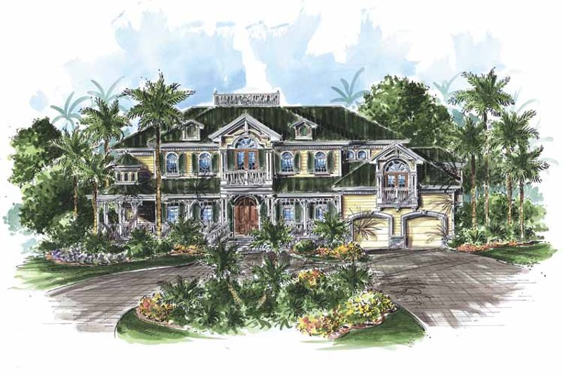 Home Plan - Exterior - Front Elevation 3 for Mediterranean House Plan #1017-72 - 4 bed, 4.5 bath