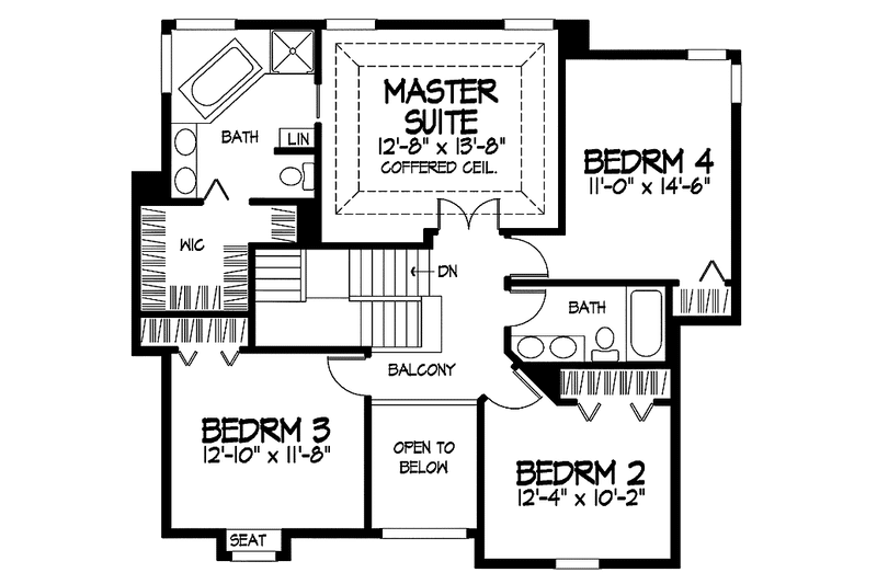House Plan Design - Floor Plan - Upper Floor for Traditional House Plan #320-873 - 4 bed, 2.5 bath