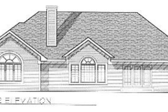 Exterior - Rear Elevation for Traditional House Plan #70-321 - 3 bed, 2 bath