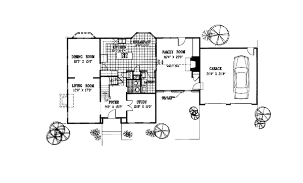 House Plan Design - Colonial Floor Plan - Main Floor Plan #953-84