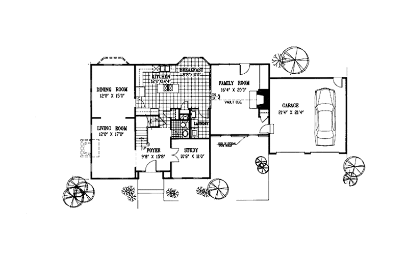 House Plan Design - Floor Plan - Main Floor for Colonial House Plan #953-84 - 3 bed, 2.5 bath