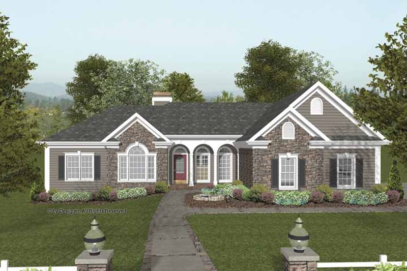 Dream House Plan - Craftsman Exterior - Front Elevation Plan #56-689