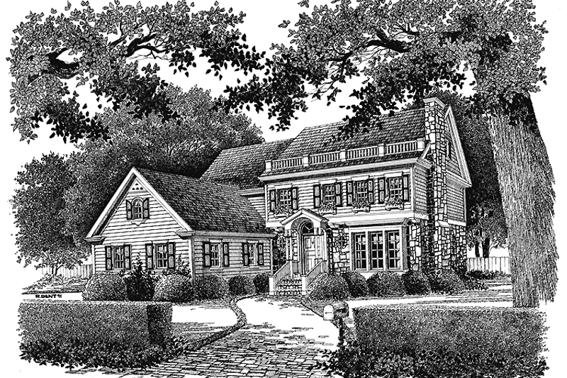 Home Plan - Colonial Exterior - Front Elevation Plan #429-98