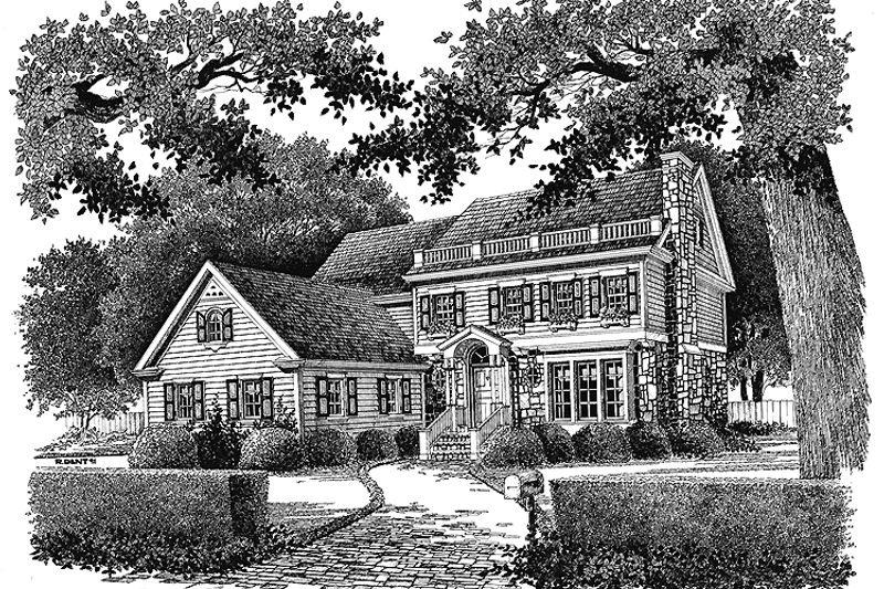 Architectural House Design - Colonial Exterior - Front Elevation Plan #429-98