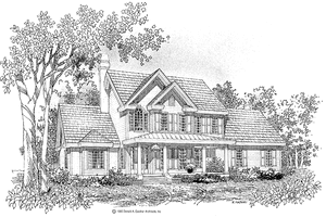 Country Exterior - Front Elevation Plan #929-381