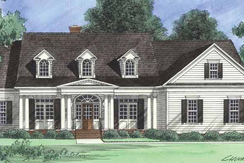 Architectural House Design - Country Exterior - Front Elevation Plan #1054-17