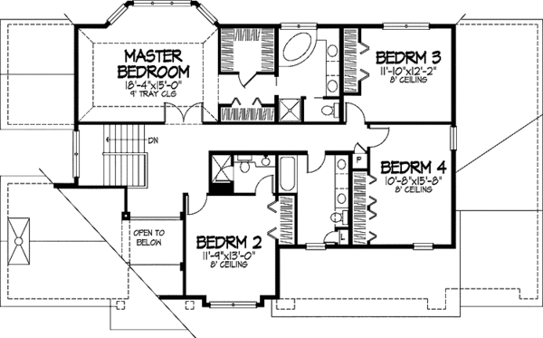 House Plan Design - Traditional Floor Plan - Upper Floor Plan #320-539