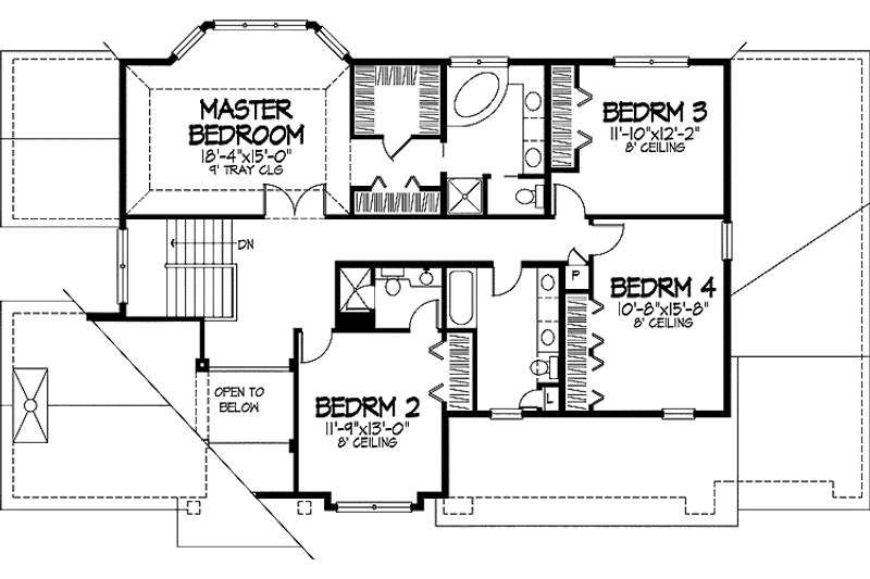 Home Plan - Floor Plan - Upper Floor for Traditional House Plan #320-539 - 4 bed, 3.5 bath