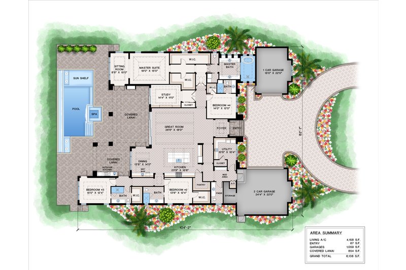 Dream House Plan - Floor Plan - Main Floor for Contemporary House Plan #1083-23 - 4 bed, 4.5 bath