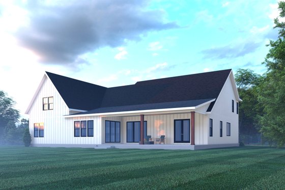 Exterior - Rear Elevation for Farmhouse House Plan #1088-8 - 5 bed, 5.5 bath
