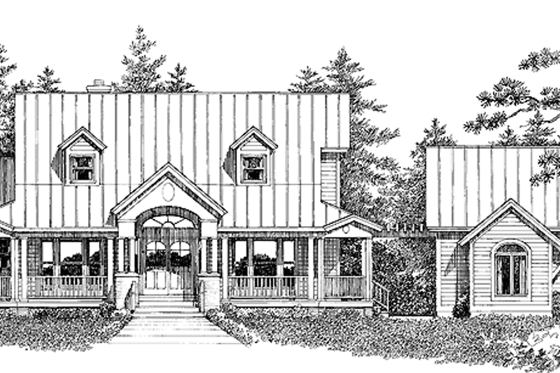 Architectural House Design - Country Exterior - Front Elevation Plan #72-947