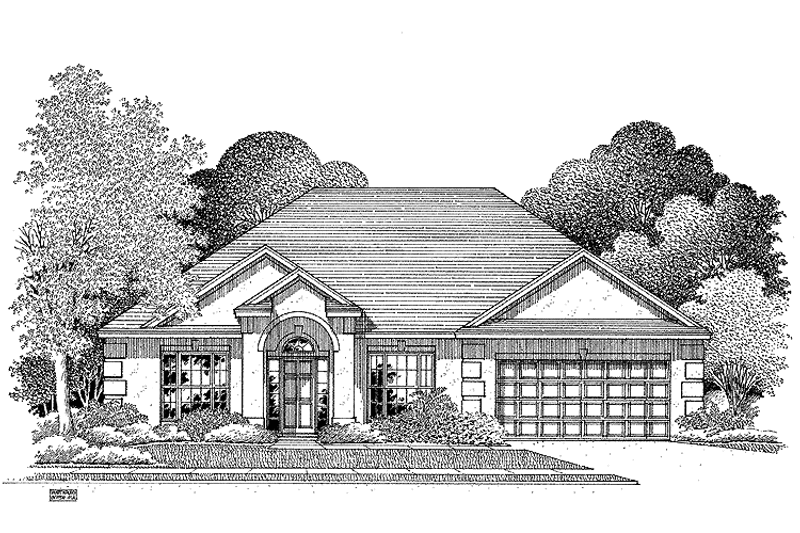 Dream House Plan - Exterior - Front Elevation 3 for Mediterranean House Plan #999-101 - 4 bed, 2 bath