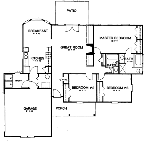 House Design - Country Floor Plan - Main Floor Plan #30-309