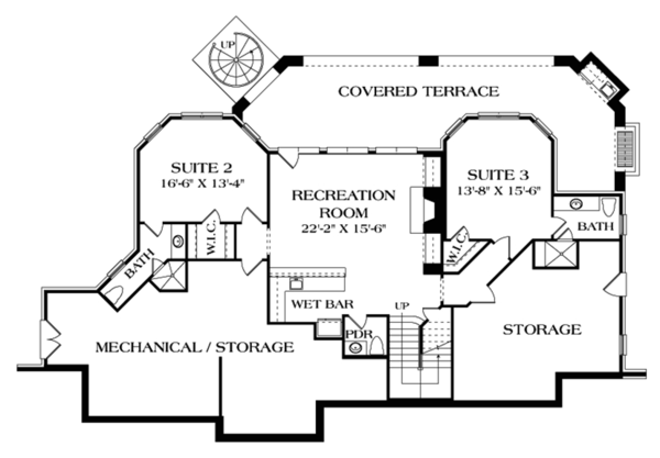 Dream House Plan - Craftsman Floor Plan - Lower Floor Plan #453-633