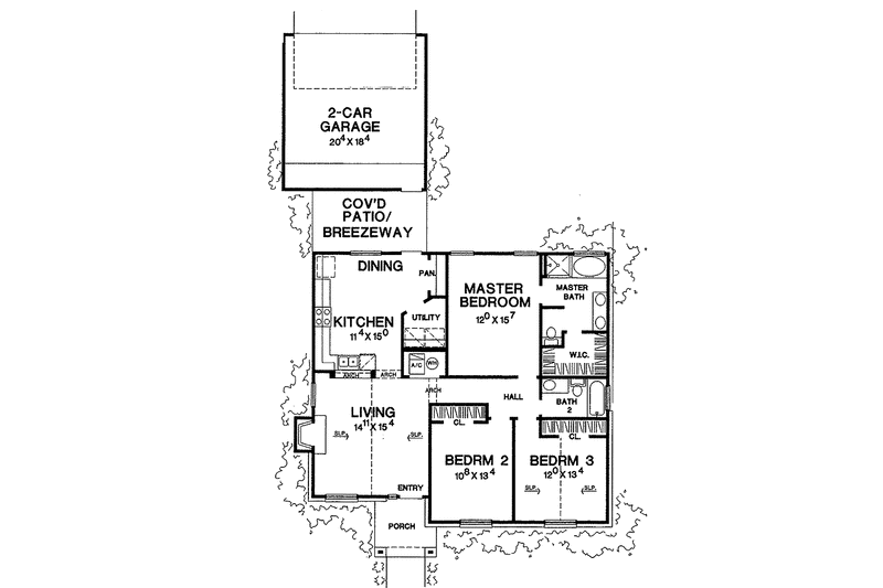 Dream House Plan - Floor Plan - Main Floor for Ranch House Plan #472-295 - 3 bed, 2 bath