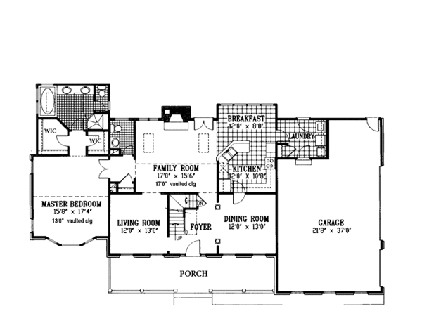 House Blueprint - Country Floor Plan - Main Floor Plan #953-73