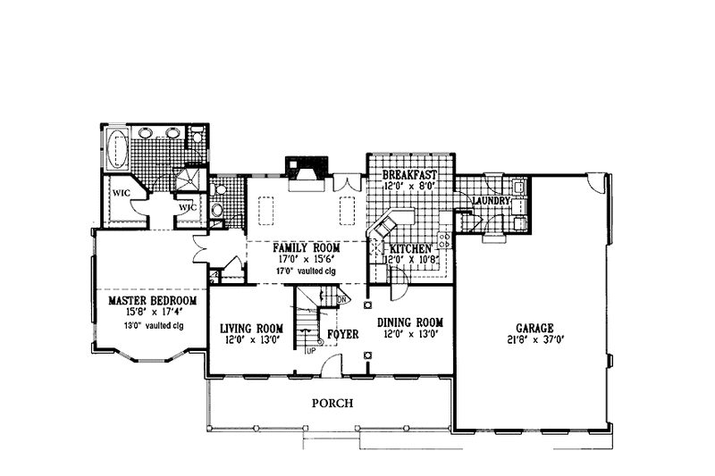 House Blueprint - Floor Plan - Main Floor for Country House Plan #953-73 - 4 bed, 2.5 bath