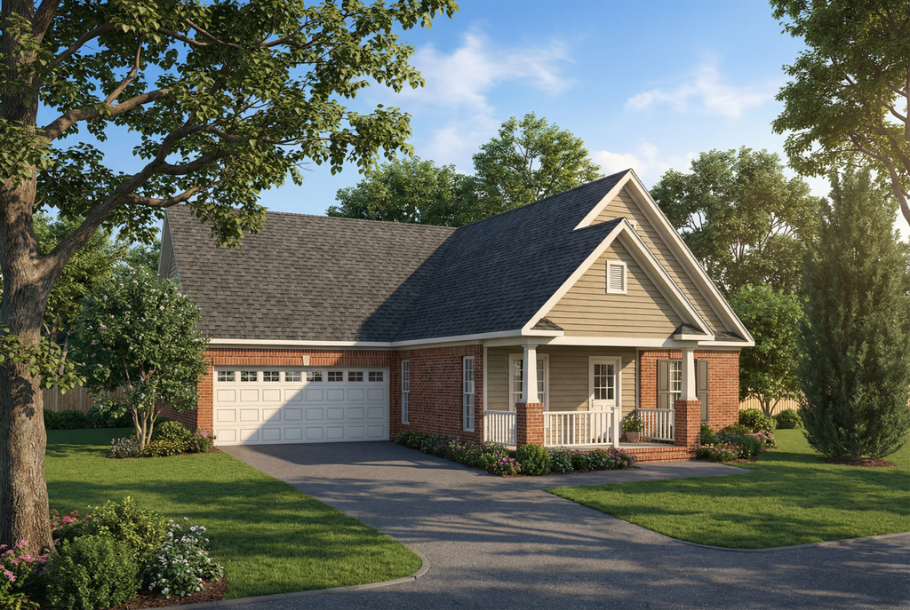 Exterior - Front Elevation 2 for Traditional House Plan #17-199 - 3 bed, 2 bath