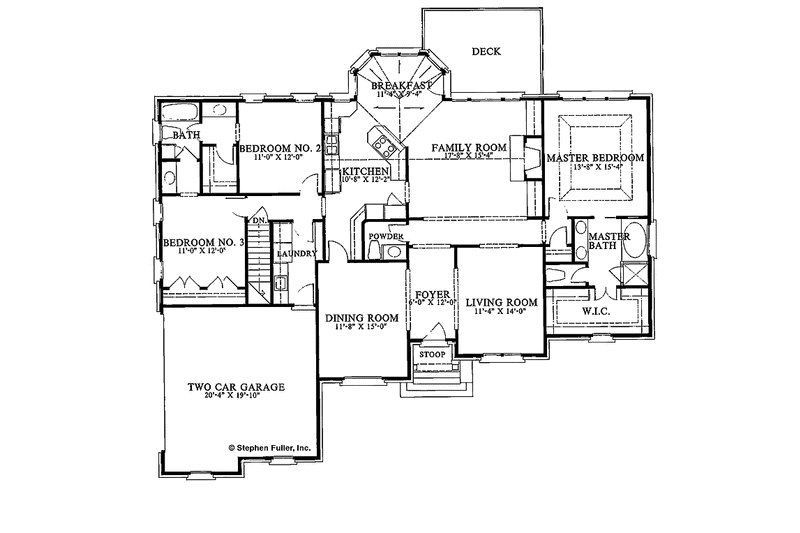House Blueprint - Floor Plan - Main Floor for Traditional House Plan #429-104 - 3 bed, 2.5 bath