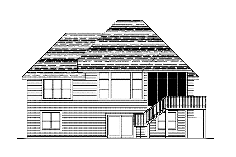 Dream House Plan - Exterior - Rear Elevation for Ranch House Plan #51-1059 - 3 bed, 2.5 bath