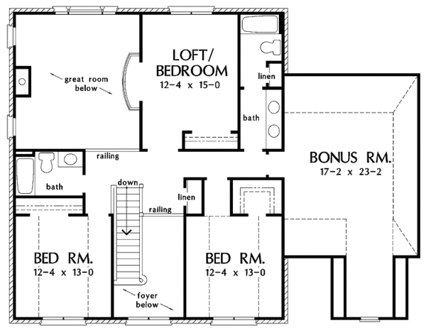 Dream House Plan - Traditional Floor Plan - Upper Floor Plan #929-794