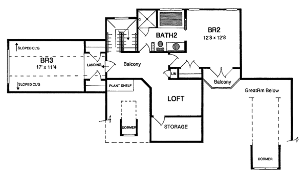 House Plan Design - Colonial Floor Plan - Upper Floor Plan #316-255