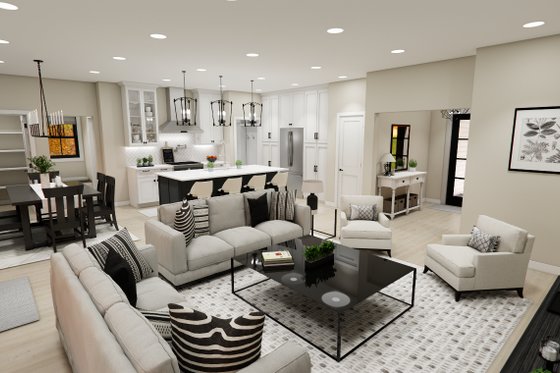 Interior - Family Room for Craftsman House Plan #51-1385 - 4 bed, 3.5 bath