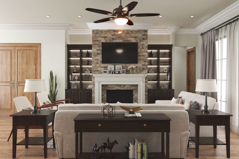 House Plan Design - Interior - Family Room for Ranch House Plan #54-564 - 3 bed, 2 bath