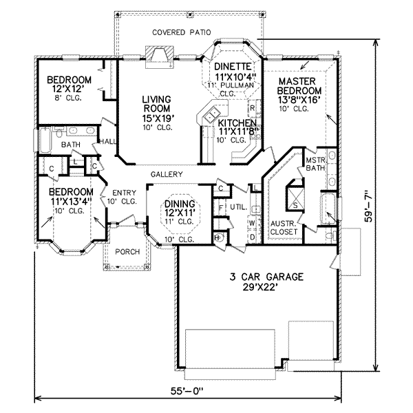 Traditional Floor Plan - Main Floor Plan #65-500