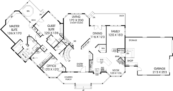 Home Plan - Tudor Floor Plan - Main Floor Plan #60-241