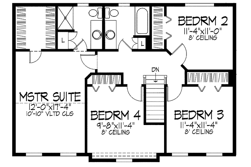 Dream House Plan - Floor Plan - Upper Floor for Country House Plan #51-732 - 4 bed, 2.5 bath