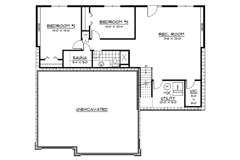 Dream House Plan - Floor Plan - Lower Floor for European House Plan #51-617 - 3 bed, 3 bath