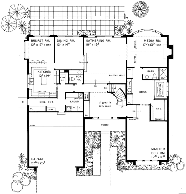 Architectural House Design - Prairie Floor Plan - Main Floor Plan #72-992