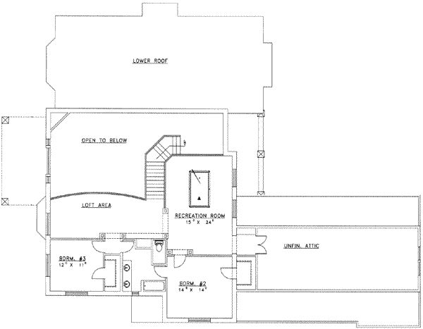 Modern Floor Plan - Upper Floor Plan #117-426