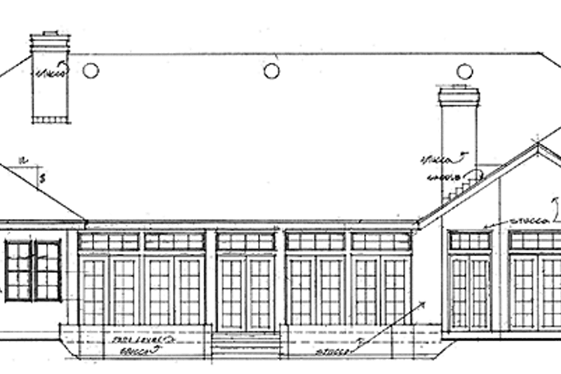 Home Plan - Exterior - Rear Elevation for Ranch House Plan #472-208 - 4 bed, 3.5 bath