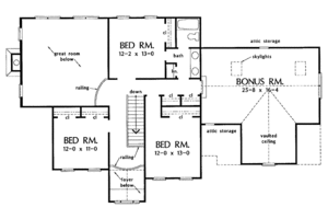 Floor Plan - Upper Floor for Country House Plan #929-227 - 4 bed, 2.5 bath