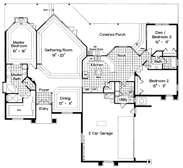House Plan Design - Mediterranean Floor Plan - Main Floor Plan #417-724