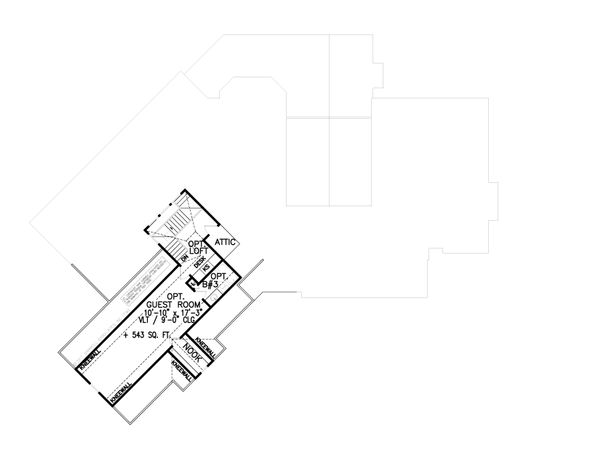 Craftsman Floor Plan - Upper Floor Plan #54-398