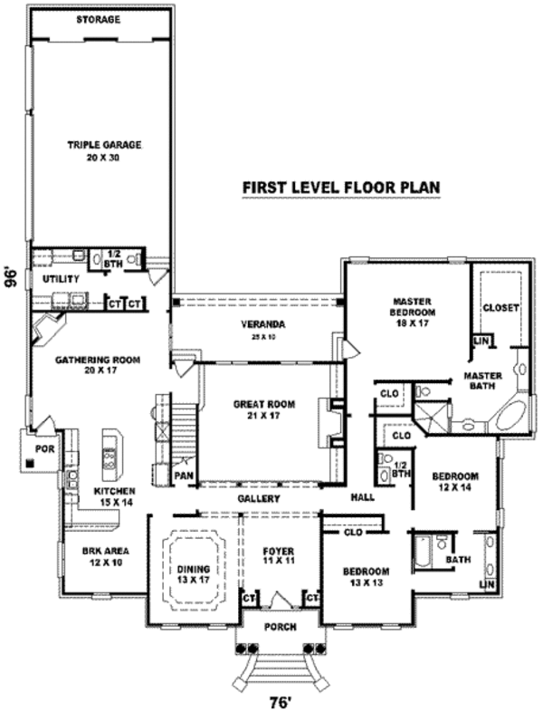 Southern Floor Plan - Main Floor Plan #81-1353