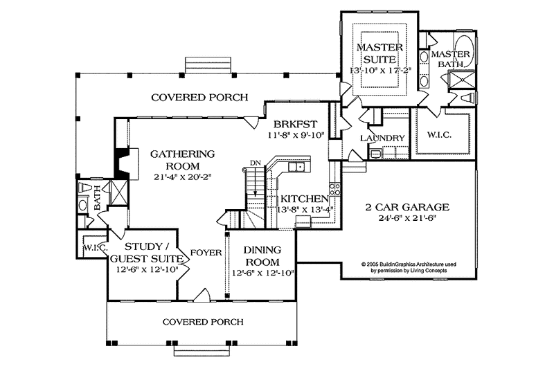Home Plan - Floor Plan - Main Floor for Classical House Plan #453-121 - 4 bed, 3 bath