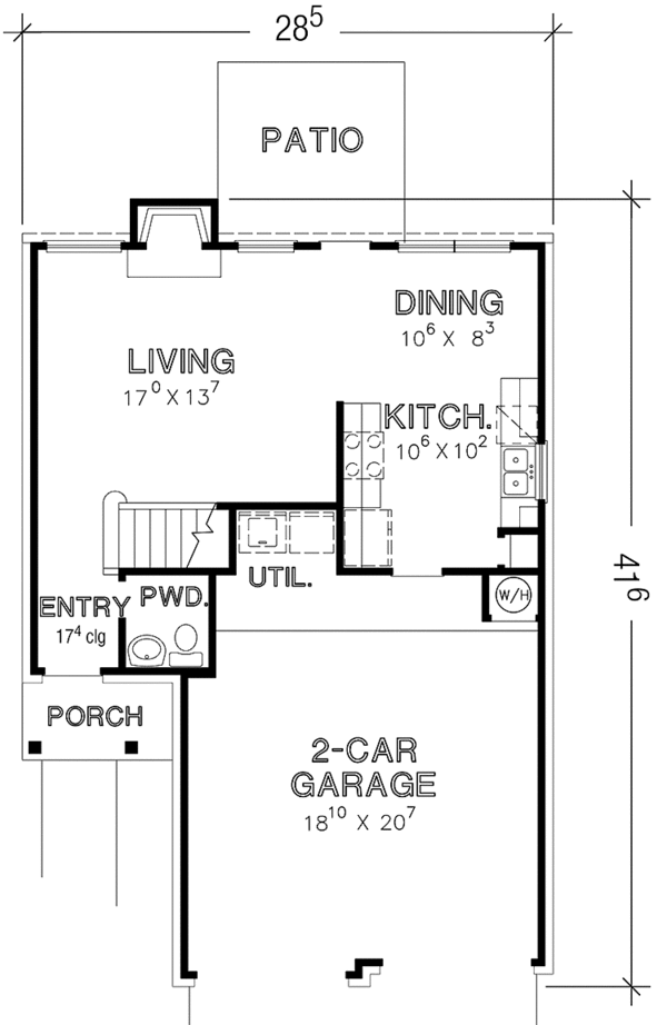 Home Plan - European Floor Plan - Main Floor Plan #472-427