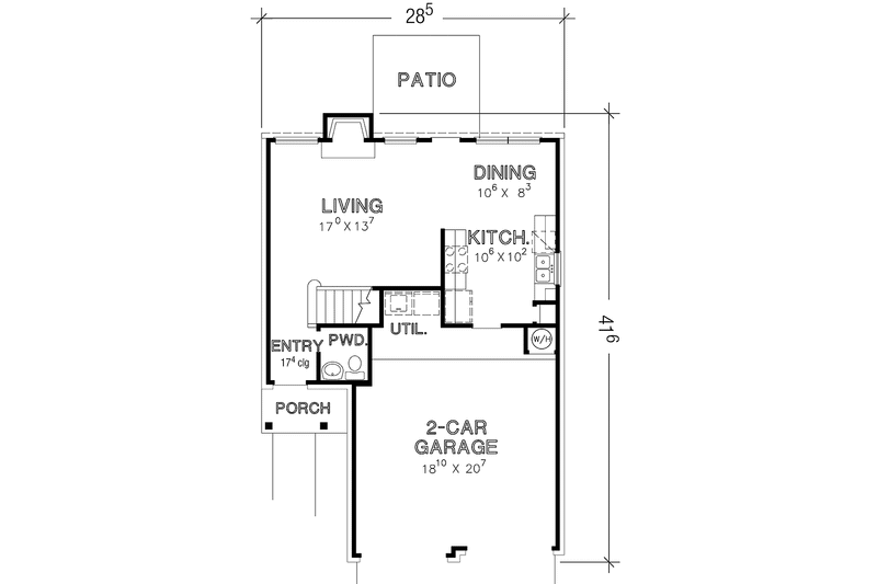 Home Plan - Floor Plan - Main Floor for European House Plan #472-427 - 3 bed, 2.5 bath