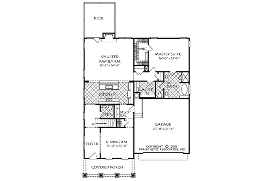 Floor Plan - Main Floor for Colonial House Plan #927-975 - 3 bed, 2.5 bath