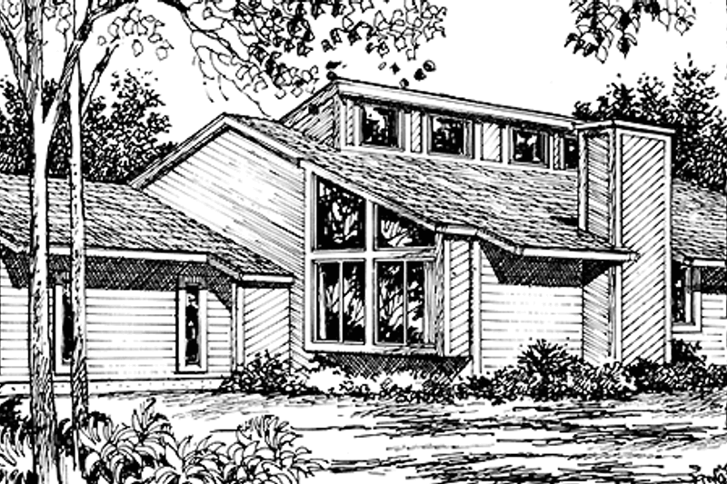Dream House Plan - Contemporary Exterior - Front Elevation Plan #320-1300