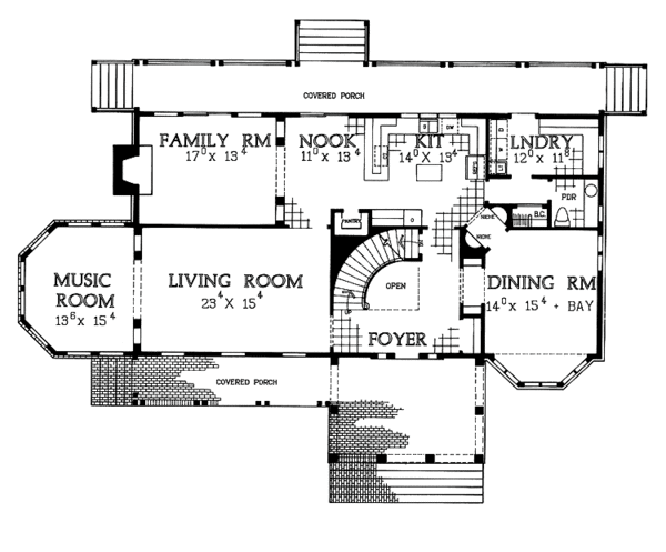 House Blueprint - Craftsman Floor Plan - Main Floor Plan #72-975